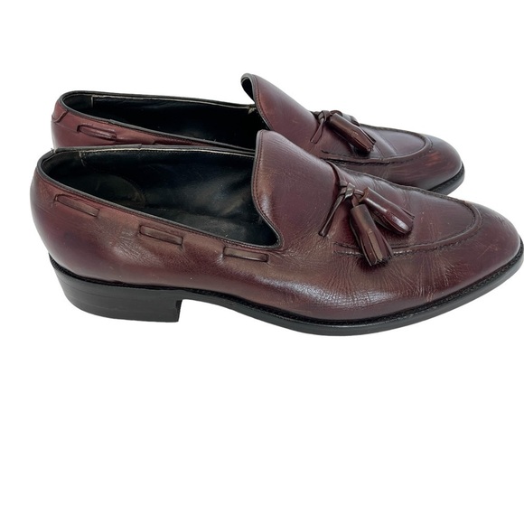 Freeman Free-Flex Men’s Burgundy Leather Tassel Loafers Size 10.5 D - Picture 2 of 11